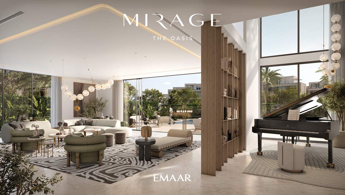 Mirage living room with grand piano