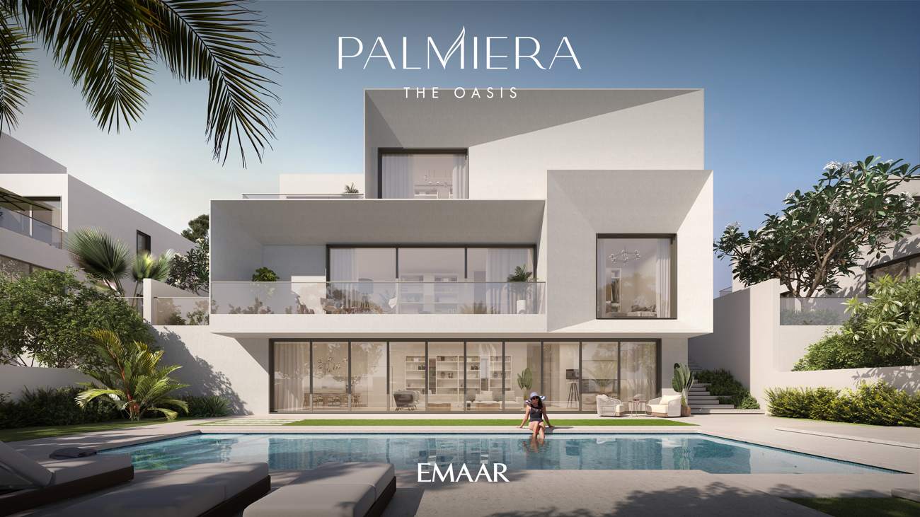 Palmiera chamfered villa garden and pool