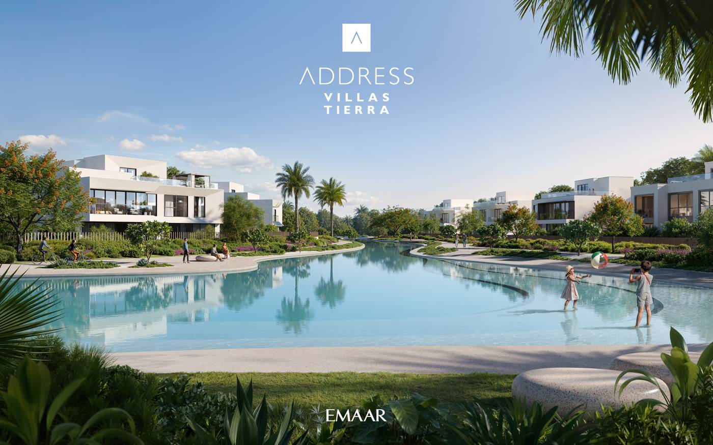 Tierra lagoon with villas and walkways